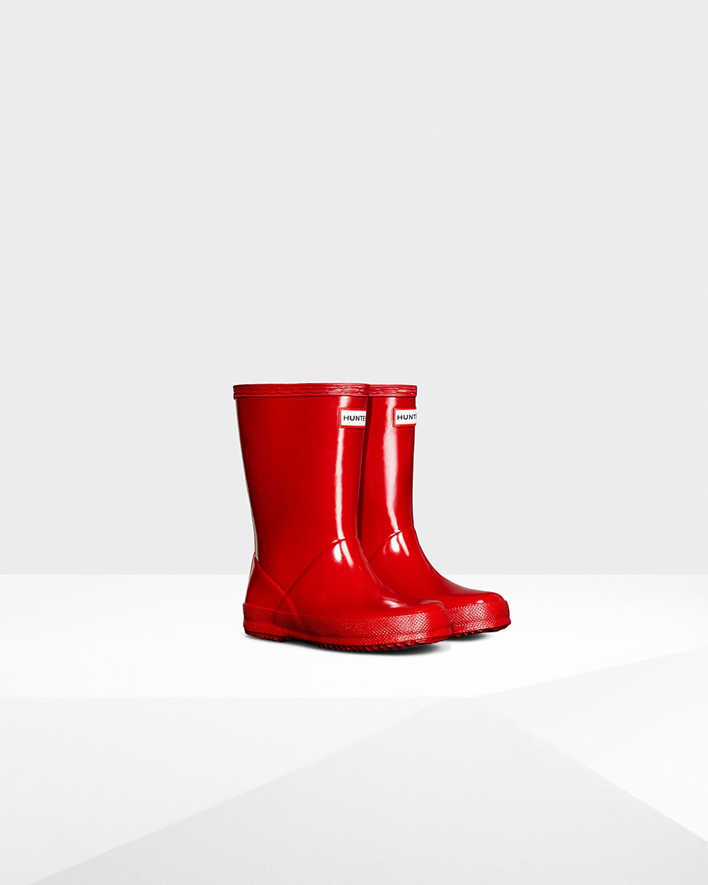 Kids Rain Boots - Hunter Original First Classic Gloss (96SWYHPBE) - Red